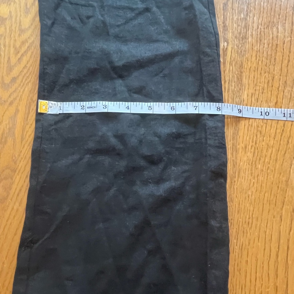 DONNI Black Linen Blend High Waist Sash Crop Pants S - Picture 5 of 11